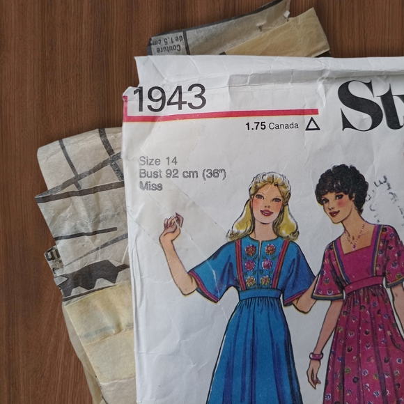 70s High Waisted Boho Dress in Two Lengths 14 Bust 36" (92 cm) 1943-F Vintage - Picture 3 of 6